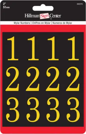 2 Inch Gold and Black Numbers Kit Address Signs and Decor Hillman