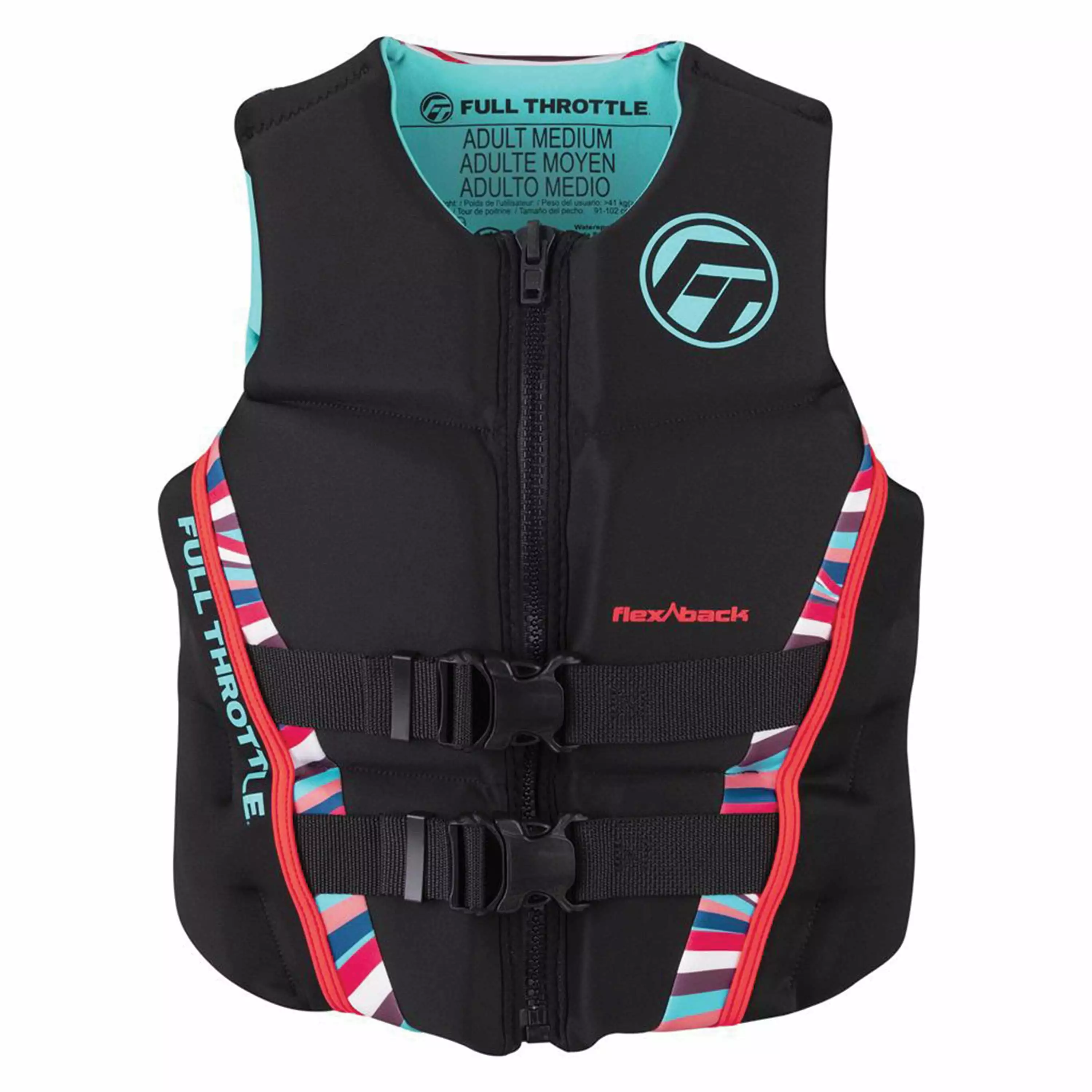 Full Throttle Womens Rapid-Dry Flex-Back Life Jacket XS Pnk L