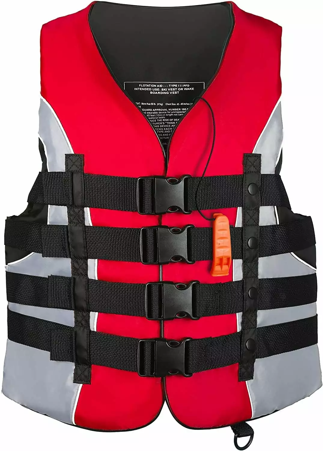 Leader Accessories Universal Life Vest Adult USCG Approved Unisex Life Jacket Red L 3xl