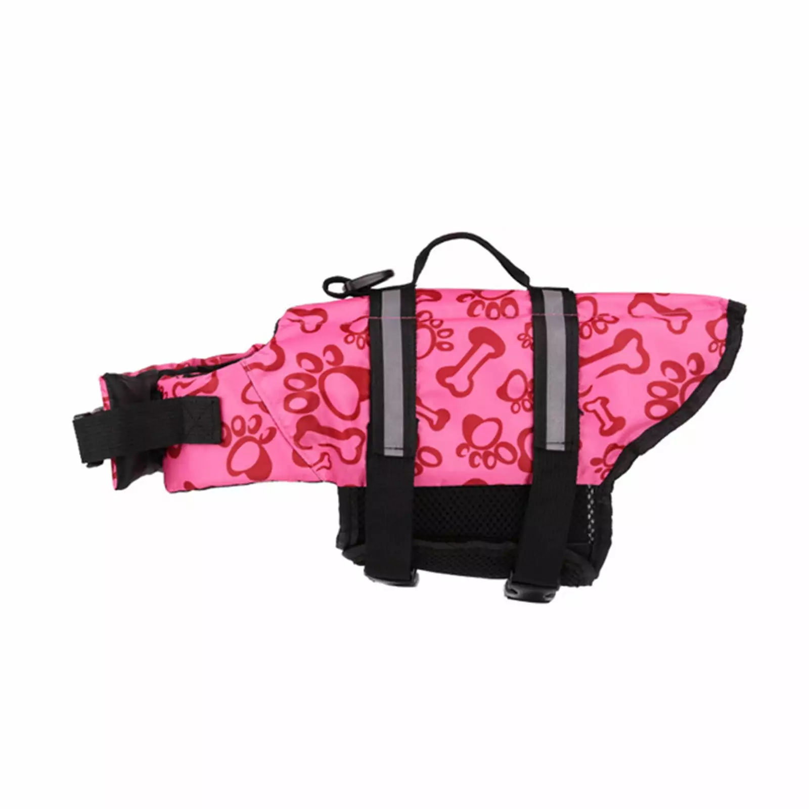 Viflosae Reflective Dog Life Jacket Nylon Vest Swimming Boating Pink