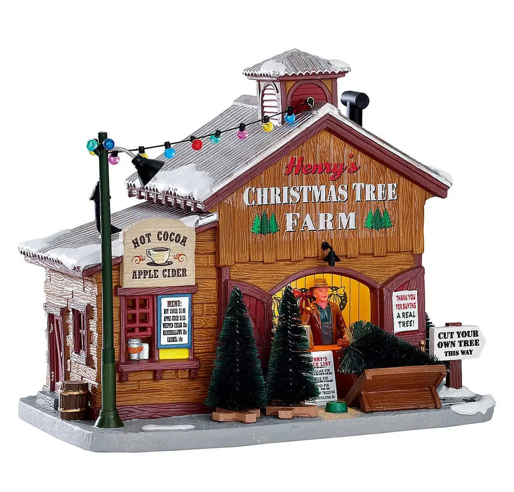 Christmas Lighted Building Snow Day Scene Holiday Village Displays Lemax