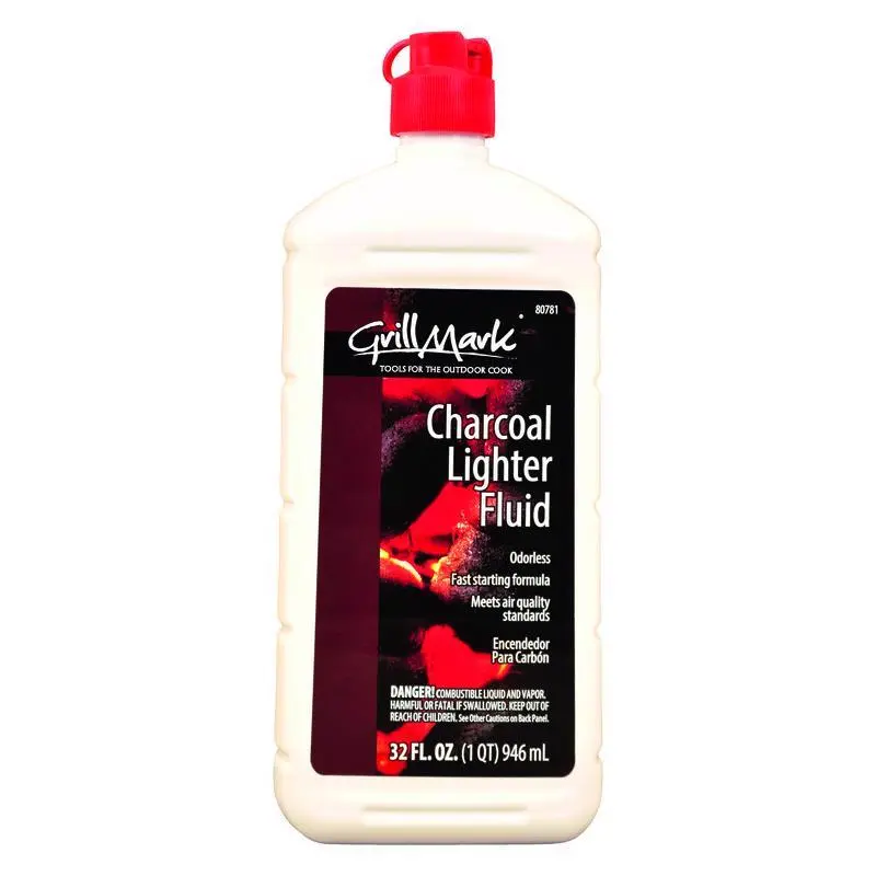 GrillMark Charcoal Lighter Fluid 32 oz Pack 12 Fast Lighting Fluid
