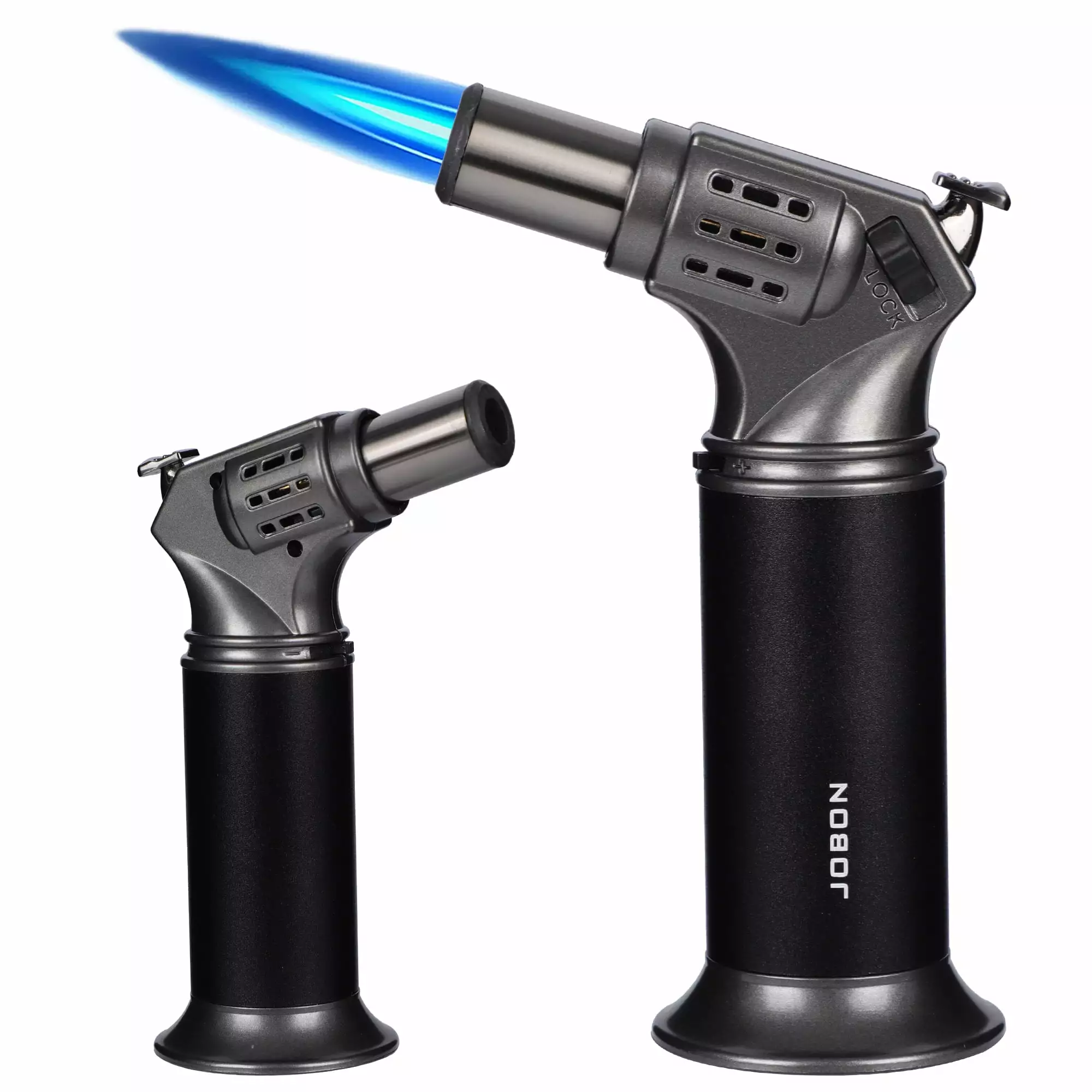 Butane Torch Lighter Adjustable Flame One Handed Blow Torch Protectty Lock Refillable Cooking Torch Creme Brulee Grilling ...