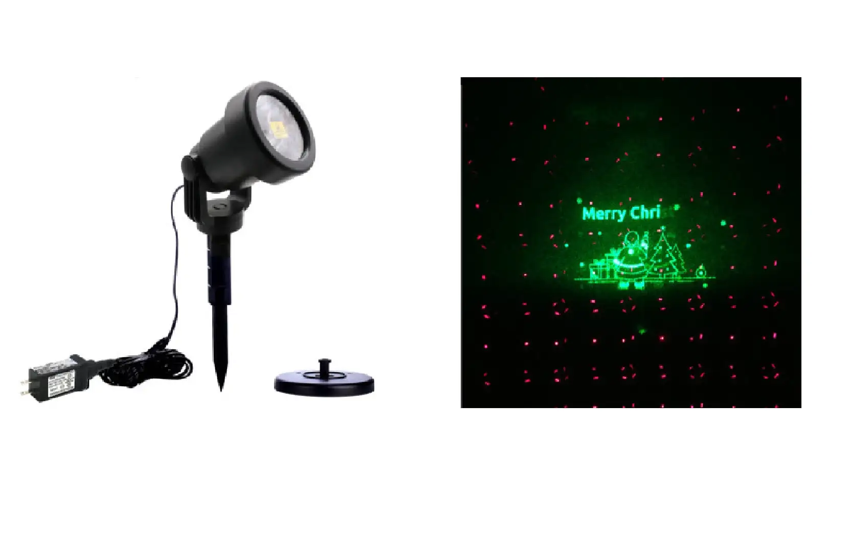Santas Forest 92511 Red and Green Laser Light Projector Black Holiday Decor