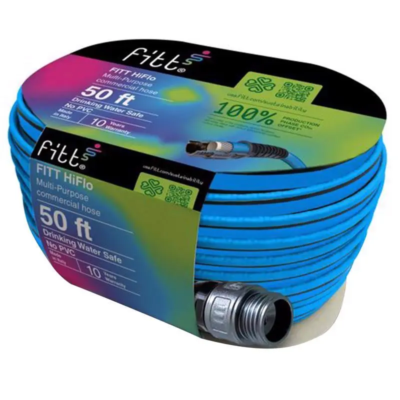 Fitt HiFlo 50 ft. L Medium Duty Commercial Grade Lightweight Garden Hose Easy Watering
