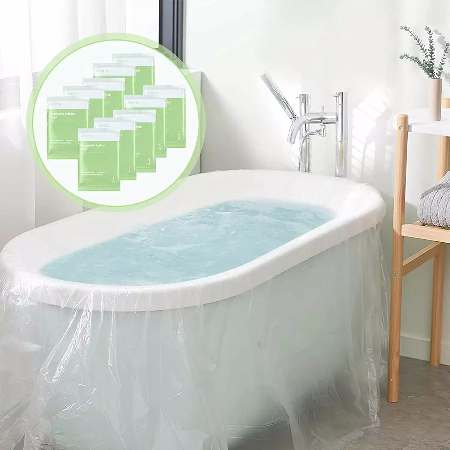 AGPTEK Disposable Bathtub Cover 10 Pack Large Liner Plastic Bag 47.24102.36in Home Hotel Trips