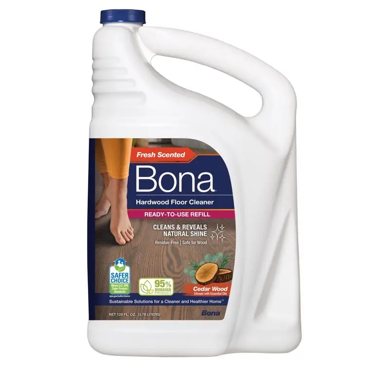 Bona Cedarwood Scent Hardwood Floor Cleaner Liquid 128 oz Pack 4