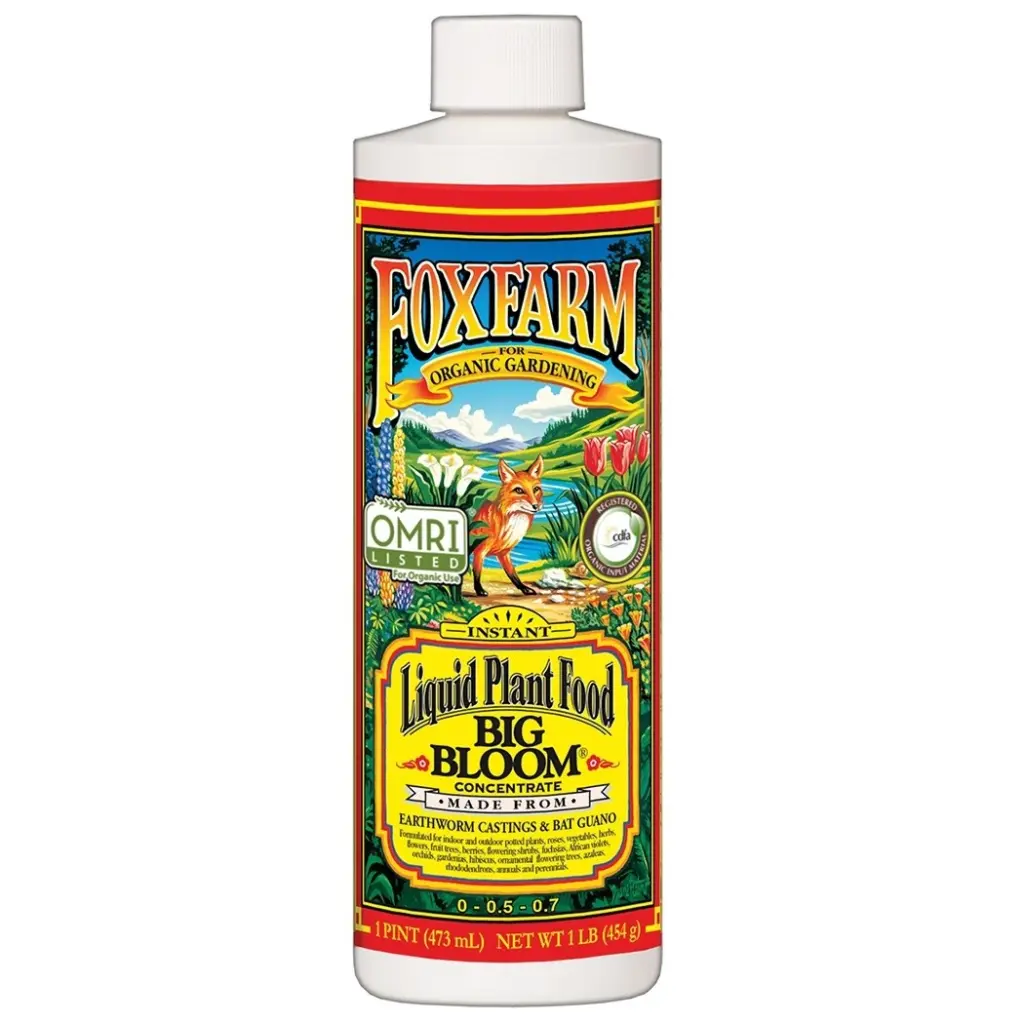 FoxFarm Big Bloom Liquid Plant Food 1 pt Organic Flower Booster