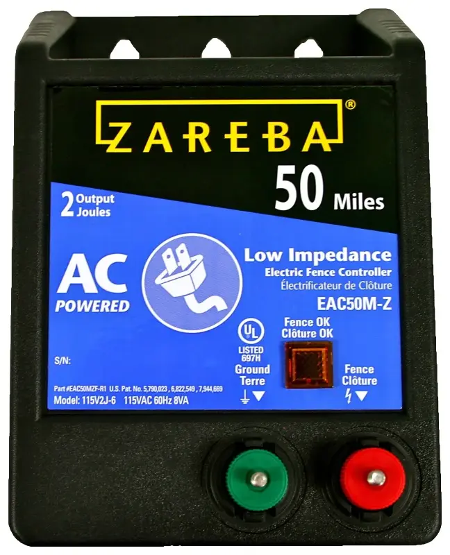 T Post Zareba EAC50M-Z Electric Fence Charger, 2 J Output Energy, 115 V