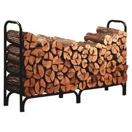8 Foot Deluxe Steel Fireplace Log Rack Organized Wood Storage Panacea