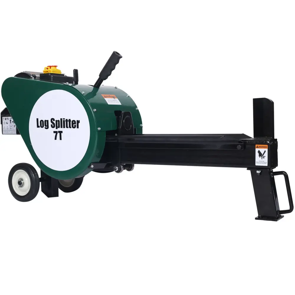 Double Flywheel Electric Log Splitter 7 Ton Portable Firewood Machine Metal - Black
