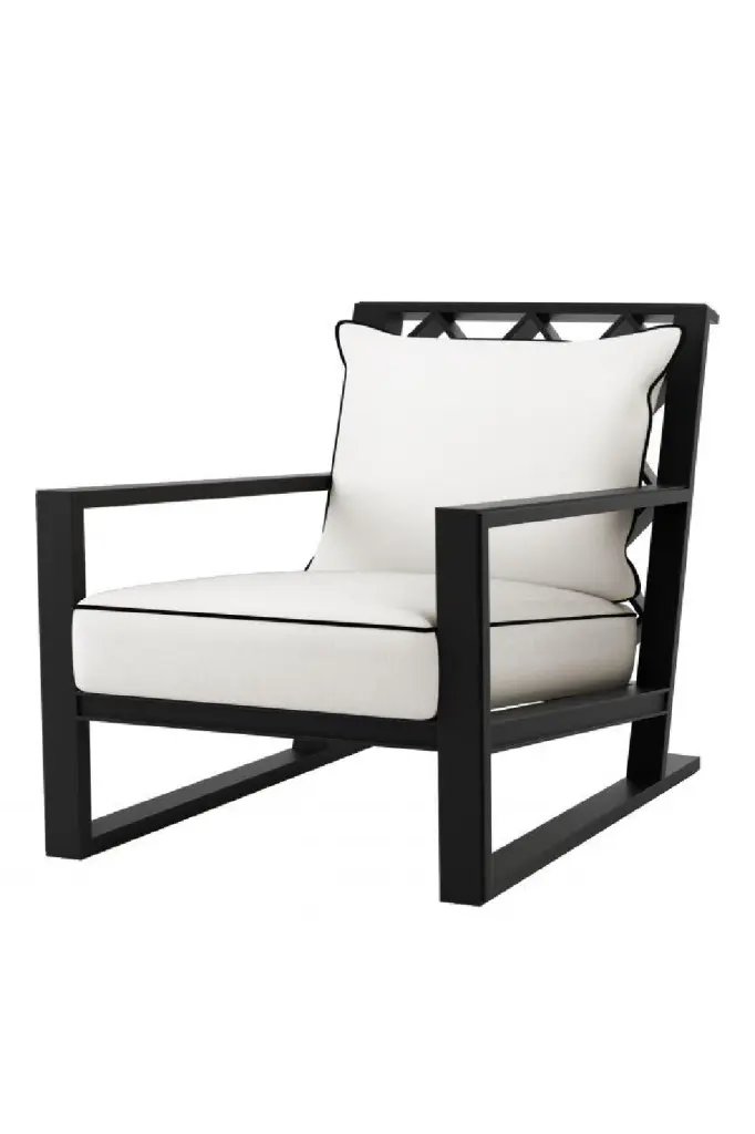 Black Outdoor Sunbrella Lounge Chair Eichholtz Como Luxurious Patio Seating