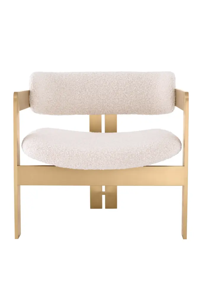 Cream Boucl�� Modern Lounge Chair Eichholtz Donato Stylish Comfort