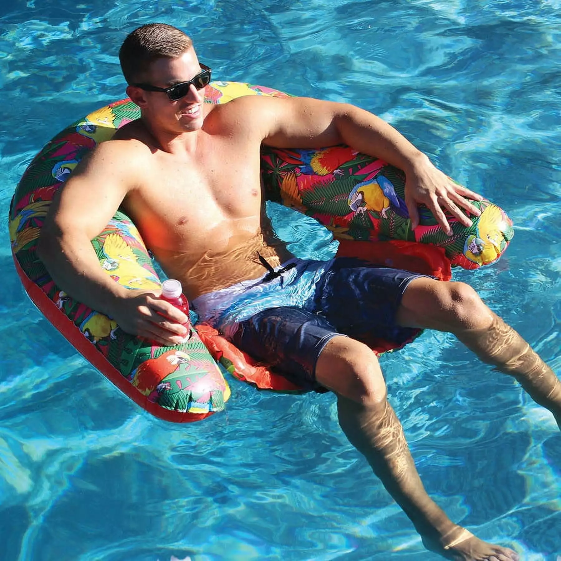 Margaritaville Pool Floats Sit & Sip Hammock Inflatable Water Chair Red