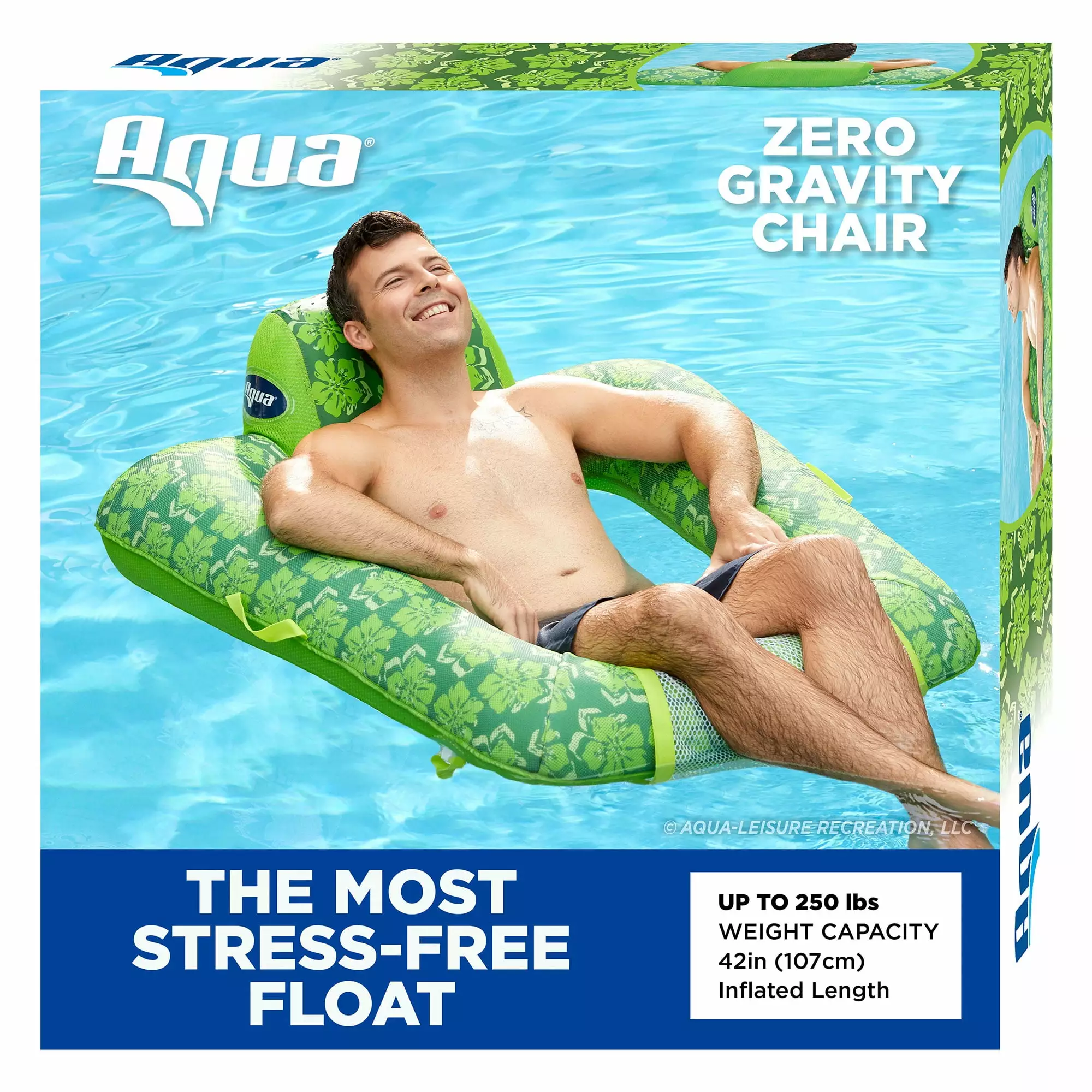 Aqua Leisure Zero Gravity Inflatable Swimming Pool Lounge Float Green