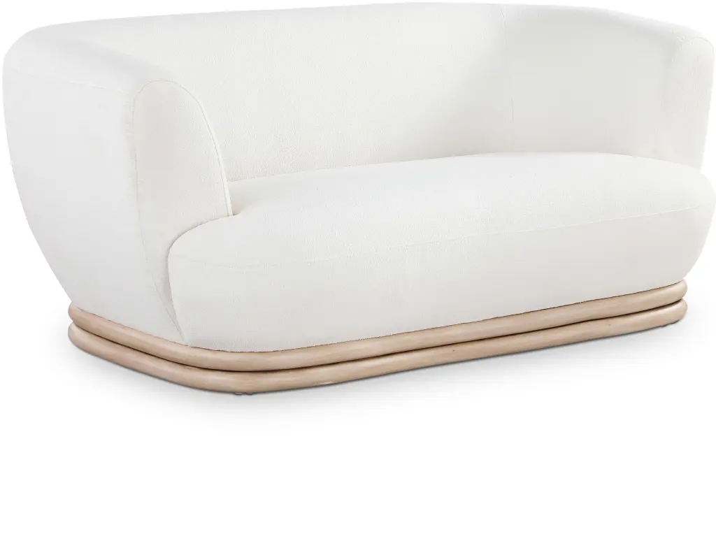 Meridian Furniture Kipton Cream Fabric Loveseat - Modern Living Room Sofa