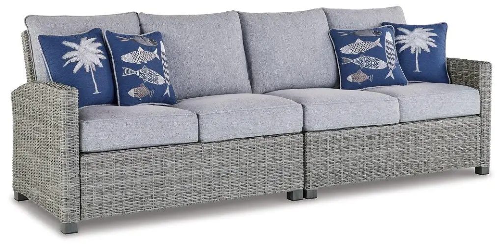 Naples Beach Outdoor Loveseat Set 2 Cushion Right and Left-arm Facing