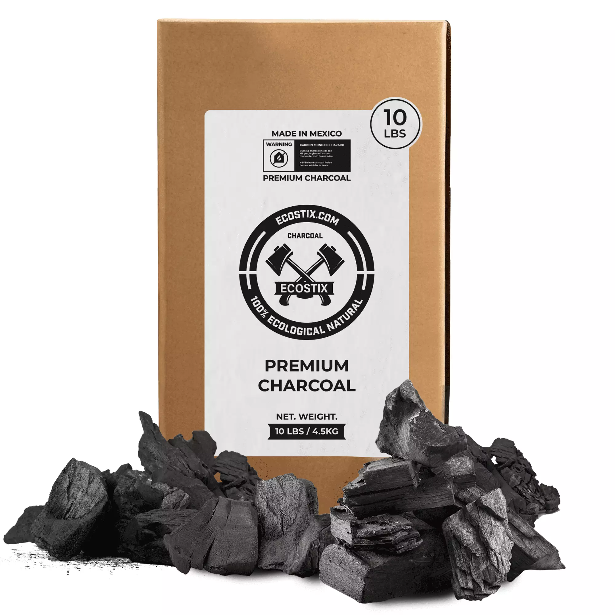 Hardwood Lump Charcoal 100% All Natural Super Luxury 10 Pounds Restaurant Standard Grilling