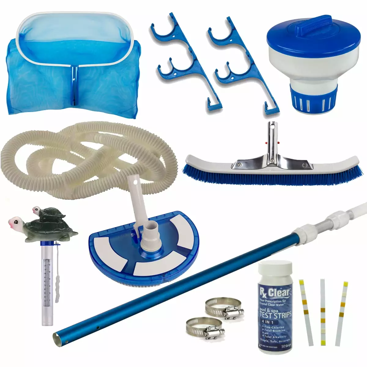 Supreme Maintenance Kit Swimming Pools Includes Hose Thermometer Brush Floating Chlorinator and More Supreme