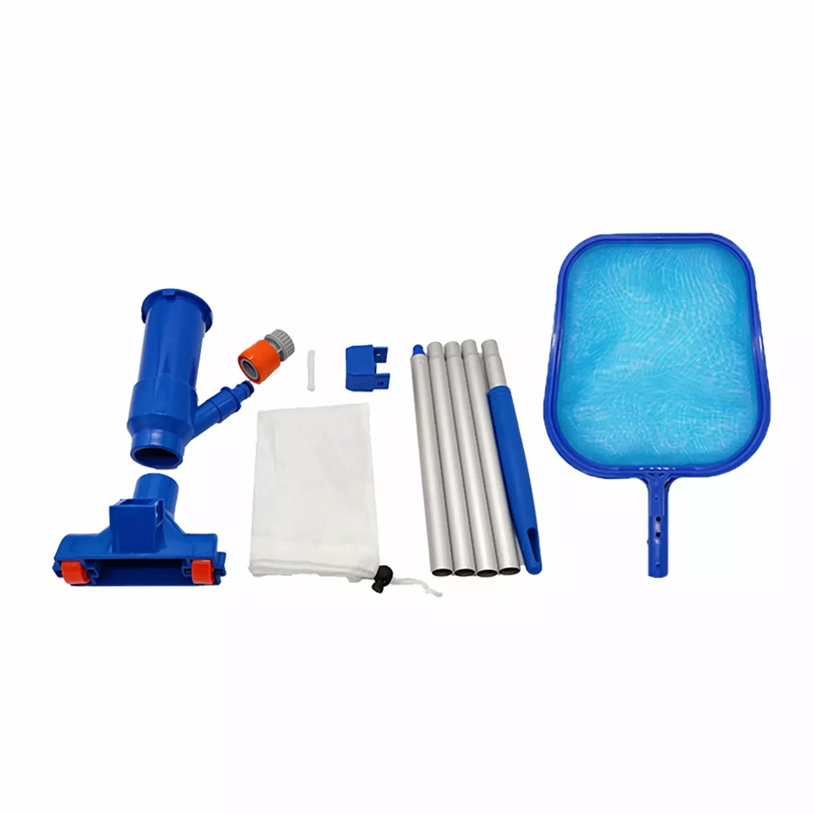 Wovilon Portable Swimming Pool Vacuum Cleaner Leaf Rake 5 Assembly Rods