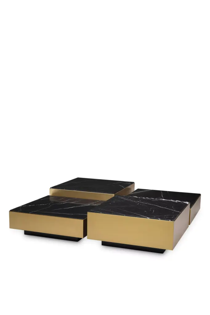 Marble Top Coffee Tables Set 4 Eichholtz Esposito - Elegant Living Room Furniture