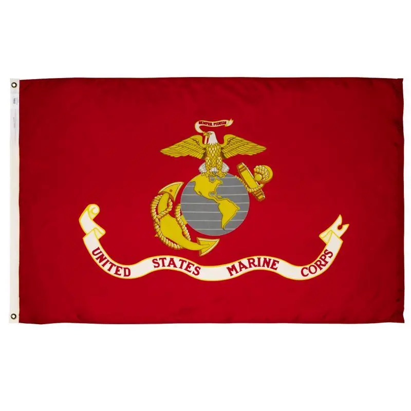 Valley Forge Marine Corps Military Flag 3 ft. W X 5 ft. L Outdoor Display