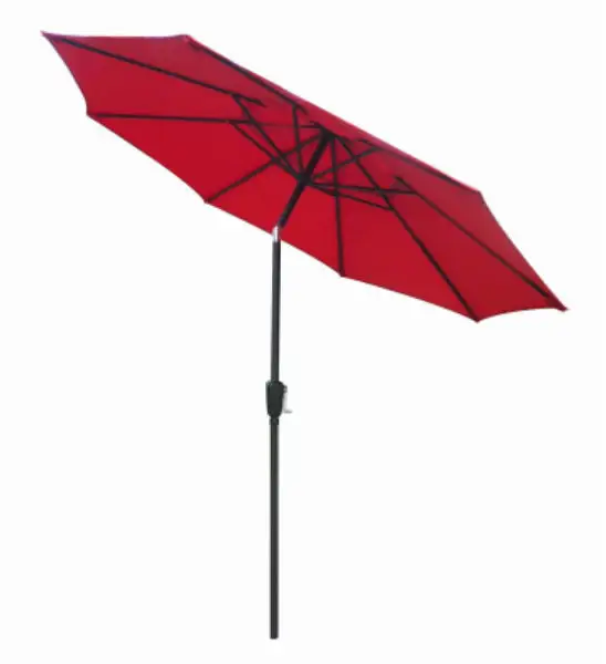 Four Seasons Courtyard Steel Market Umbrella 9 Foot Red Outdoor Patio Shade