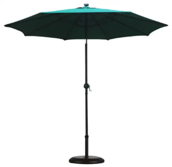 Four Seasons Courtyard Steel Market Umbrella 9 Foot Hunter Green Outdoor Patio Shade