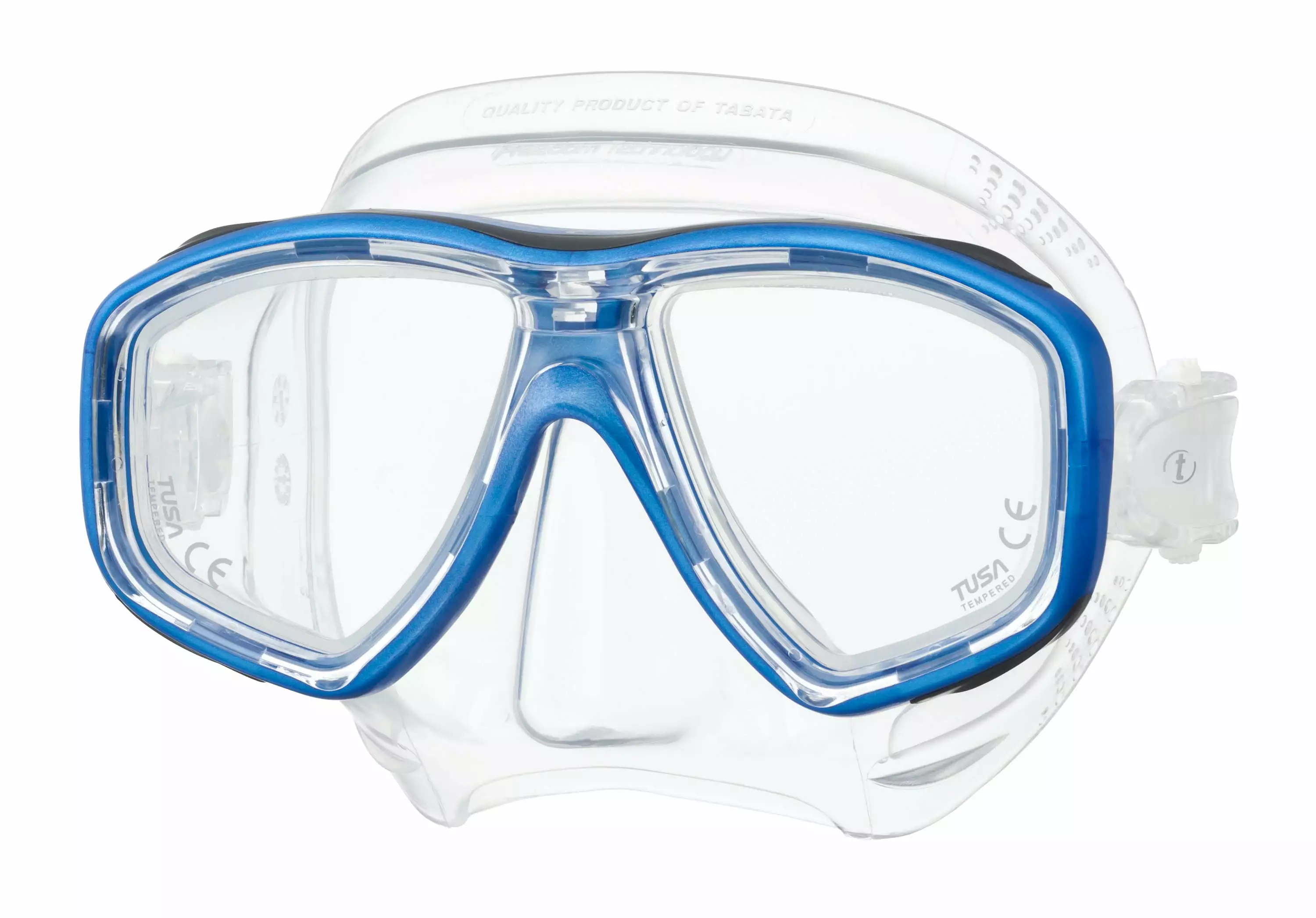 Tusa M-212 Ceos Scuba Diving Mask Clear Skirt Fish Tail Blue Underwater Exploration
