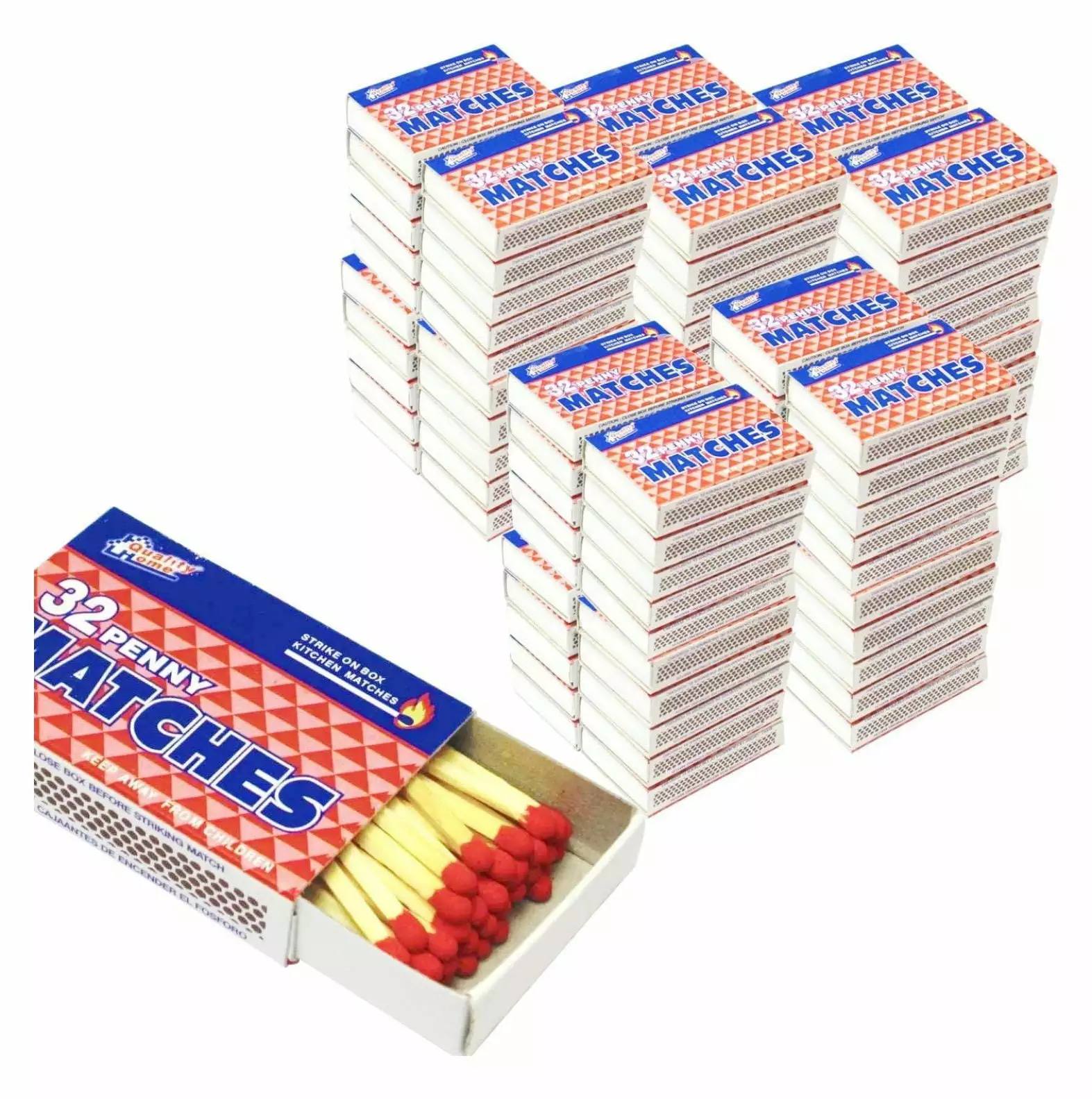 4 Set 100 Packs Matches Strike on Box Kitchen Camping Fire Starter Lighter Outdoor Use saney