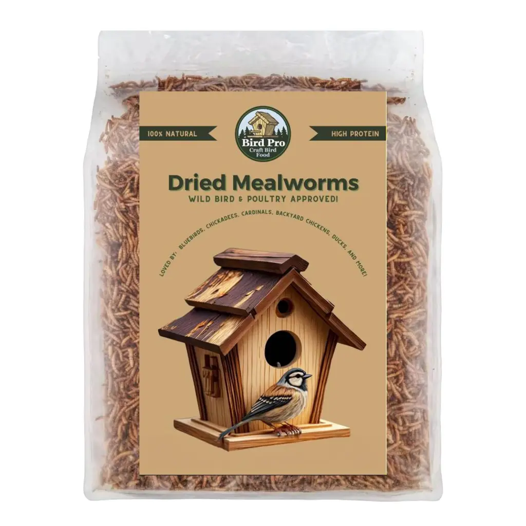 Bird Pro Dried Mealworms 5 lb - High Protein Bird Food Wild Birds and Chickens