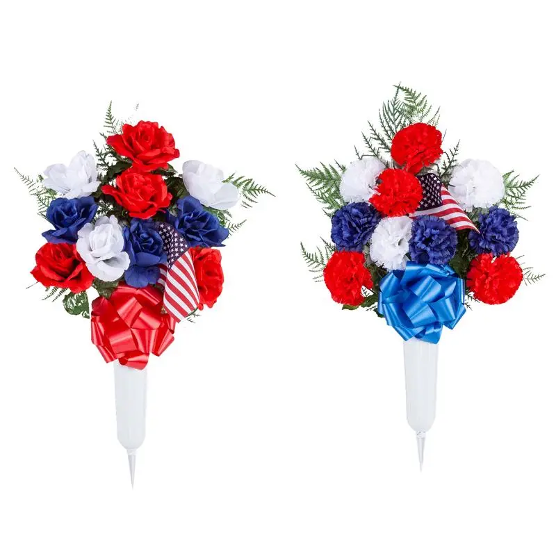 Gerson American Flag Memorial Vase 12 Pack