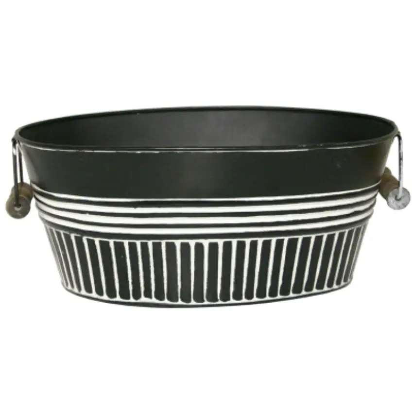 Robert Allen MPT01915 Metal Basin Planter Charcoal 14 Inch