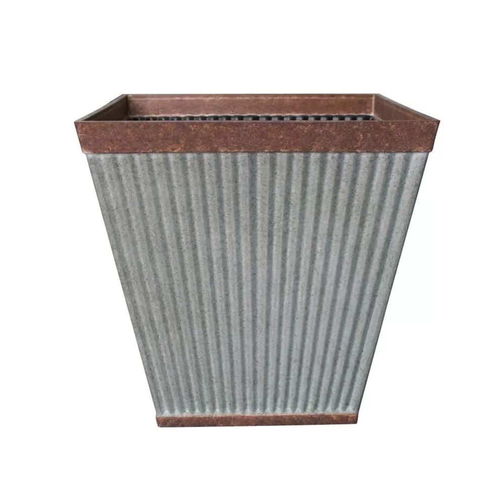 Southern Patio HDR-046851 Rustic Galvanized Westlake Planter 16 Inch Outdoor