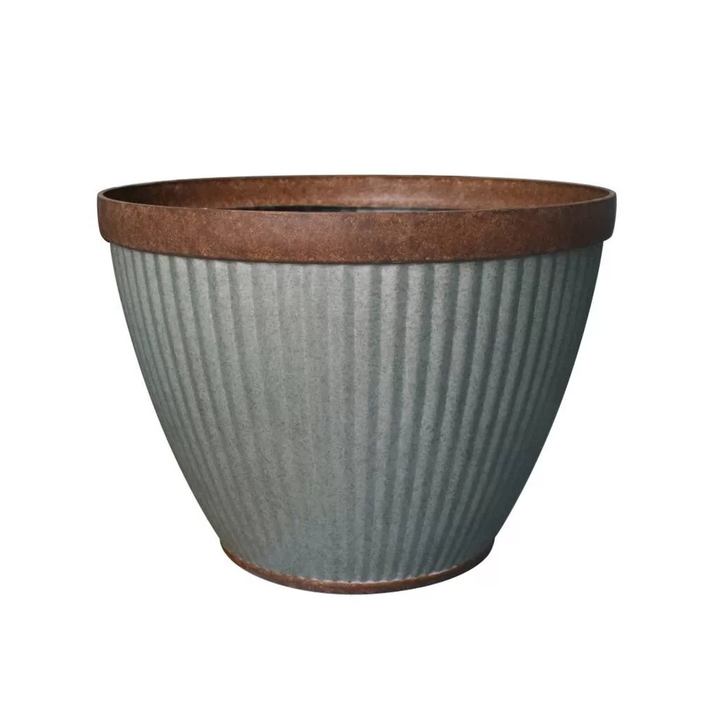 Southern Patio HDR-046868 Rustic Galvanized Westlake Planter 20.5 Inch