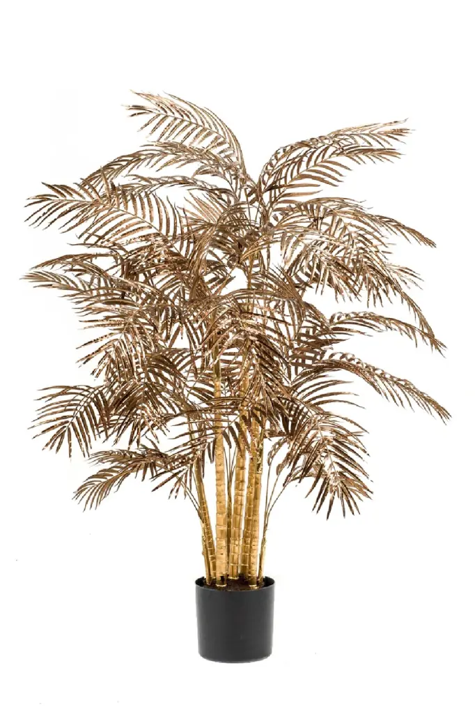 Artificial Metallic Tropical Plant Emerald Areca Palm Modern Decor