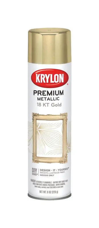 Krylon Gloss 18 KT Gold Metallic Spray Paint 8 Ounce Pack 6 Premium Finishes
