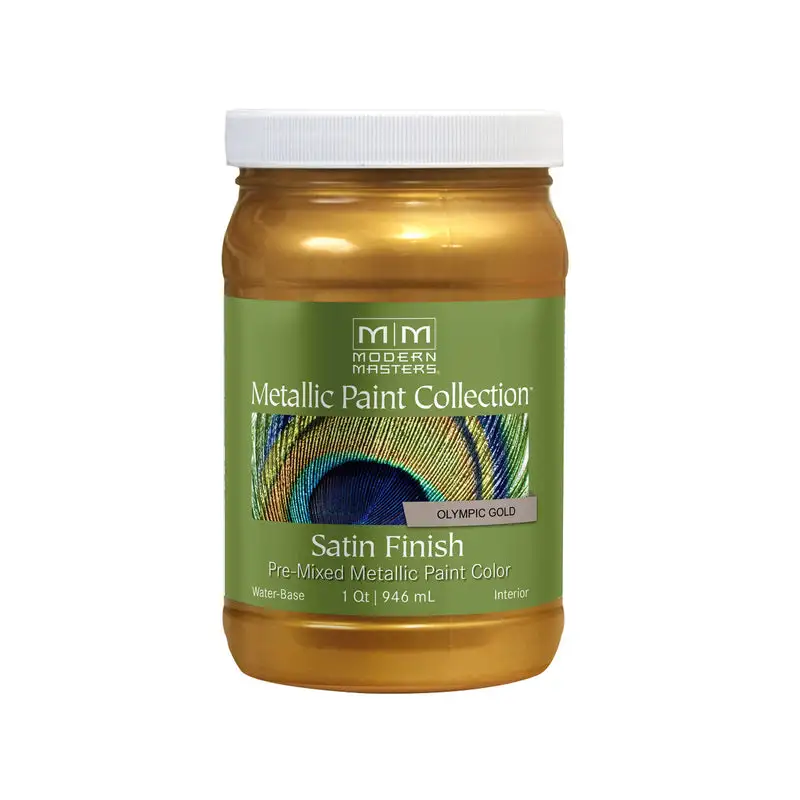 Modern Masters Shimmer Satin Olympic Gold Metallic Paint 1 qt Decorative Finishes