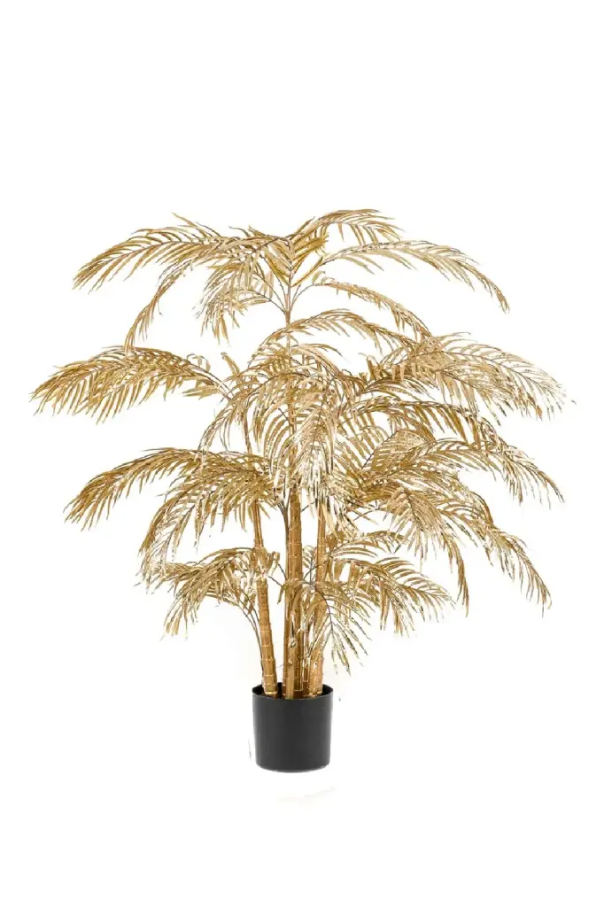 Artificial Metallic Tropical Plant Emerald Areca Palm Modern Decor
