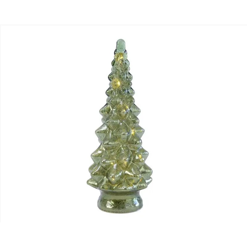 Lumineo LED Green Lighting Christmas Tree 9.45 . Pack 6 Mini Tabletop Trees