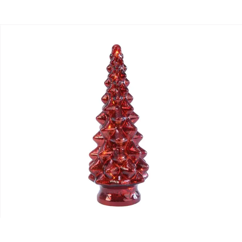Lumineo LED Red Lighting Christmas Tree 9 . Pack 6 Mini Holiday Trees
