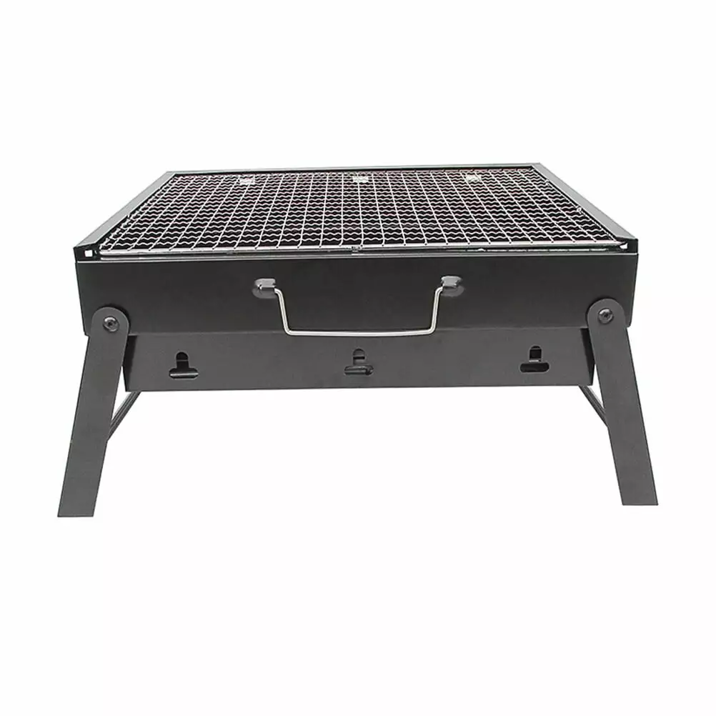 NUOLUX Stainless Steel Mini Foldable Charcoal BBQ Grill Outdoor Garden Barbecue