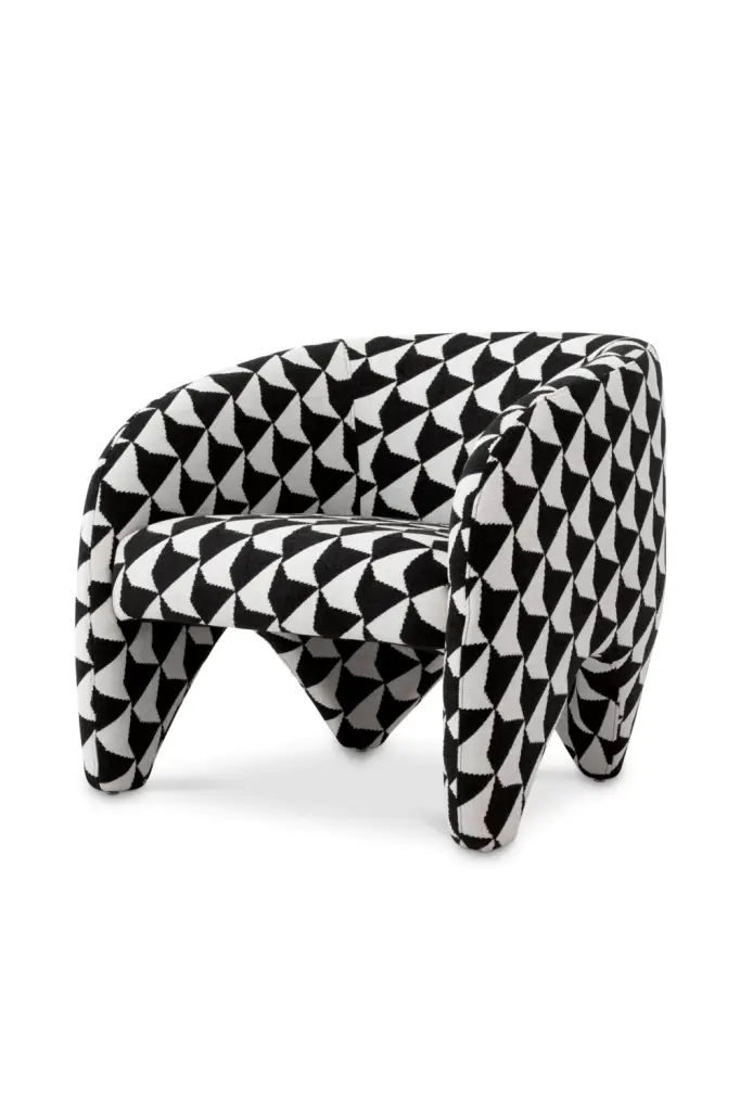 Zenith Black & White Chair Eichholtz Toledo Modern Dining Chair