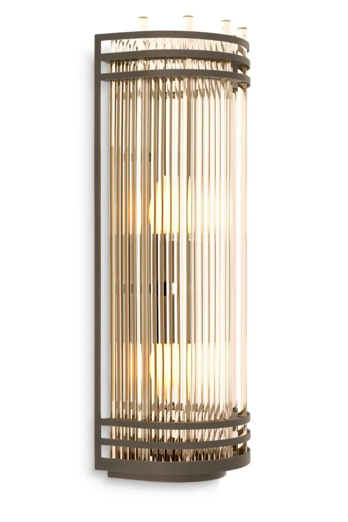 Eichholtz Gulf L Bronze Glass Wall Lamp Modern Lighting Fixture