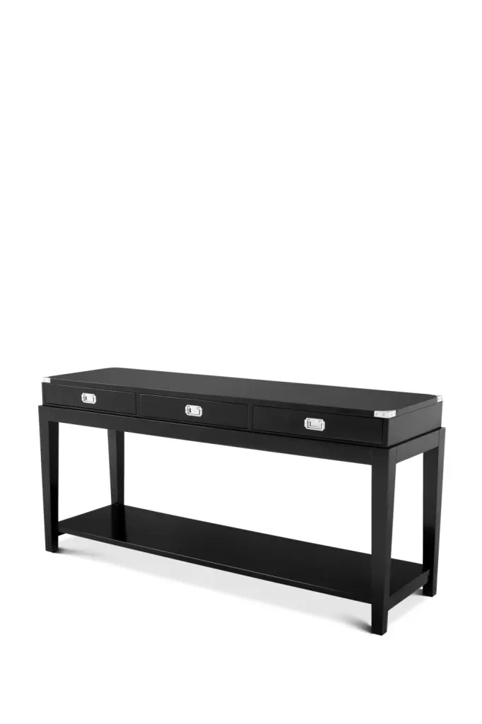 Black Console Table Eichholtz Military Modern Entryway Furniture