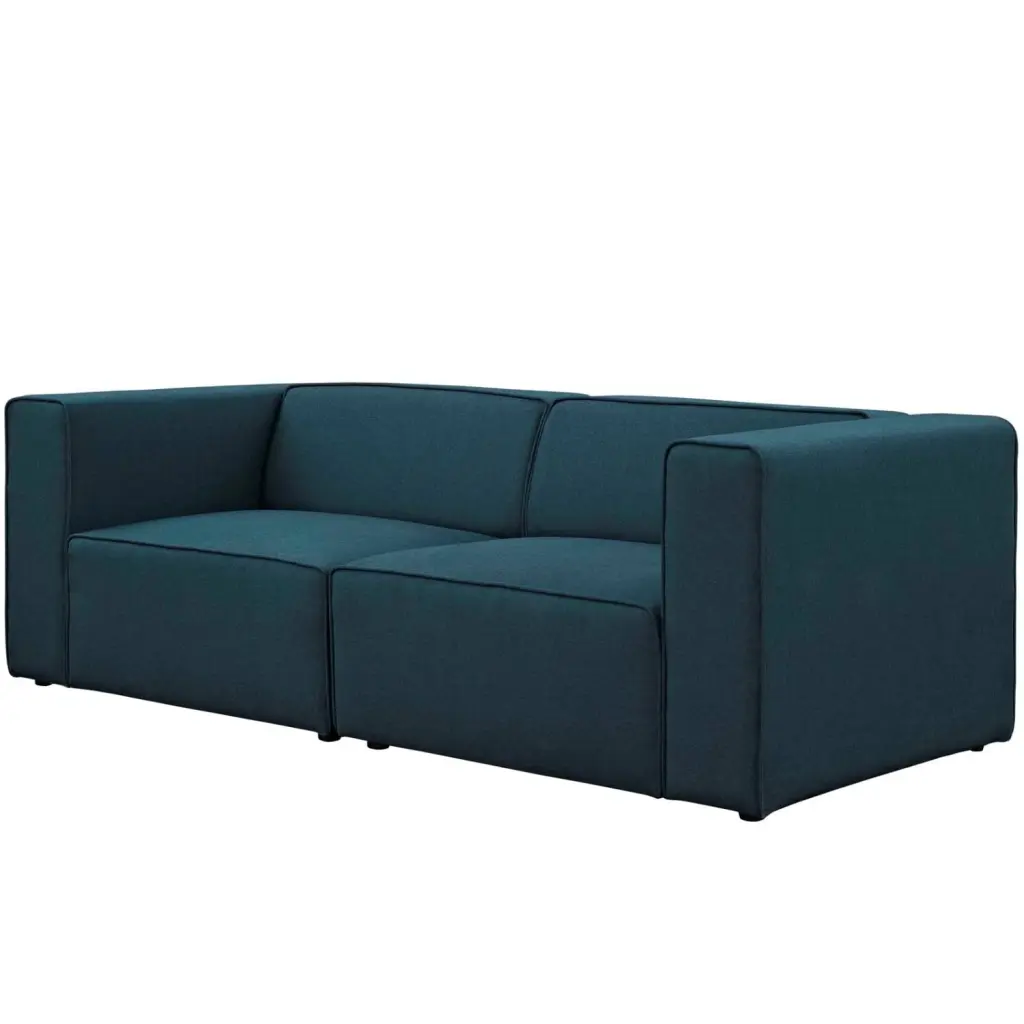 Modular Sofa Couch Blue Fabric Living Kitchen Cafe Bistro Hospitality Restaurant