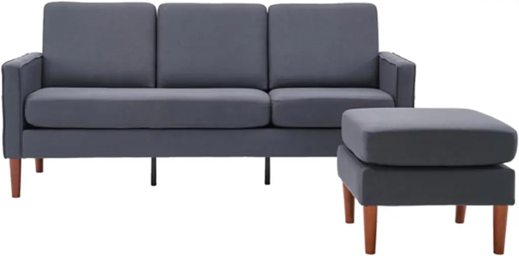 182x73x73cm Dark Grey Fabric Art 2nd Generation American Armrest 3-Person Modular Sofa Concubine Pedal YANG97