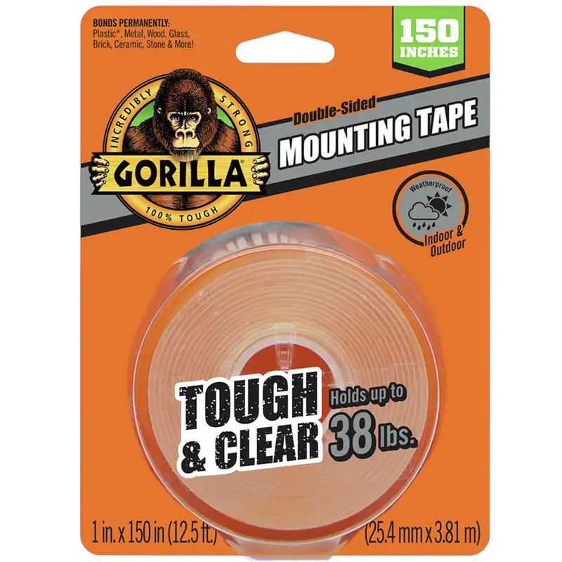 Gorilla 1 Inch W x 150 Inch L Mounting Tape Clear Pack 6 Heavy Duty Tape