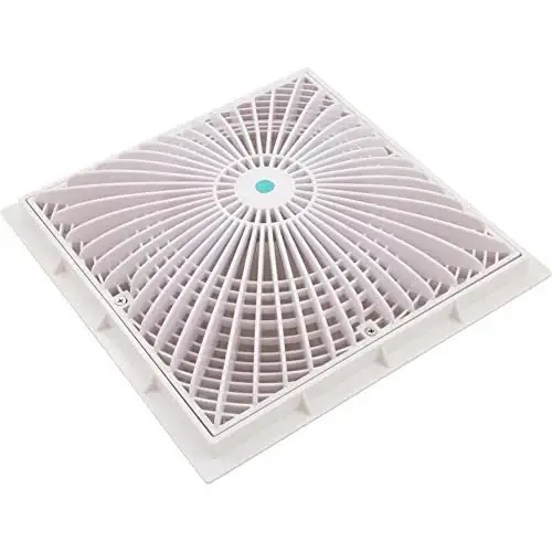 AquaStar 12" x 12" Square MoFlo Suction Outlet Cover, w/Frame, Snow 12MF101
