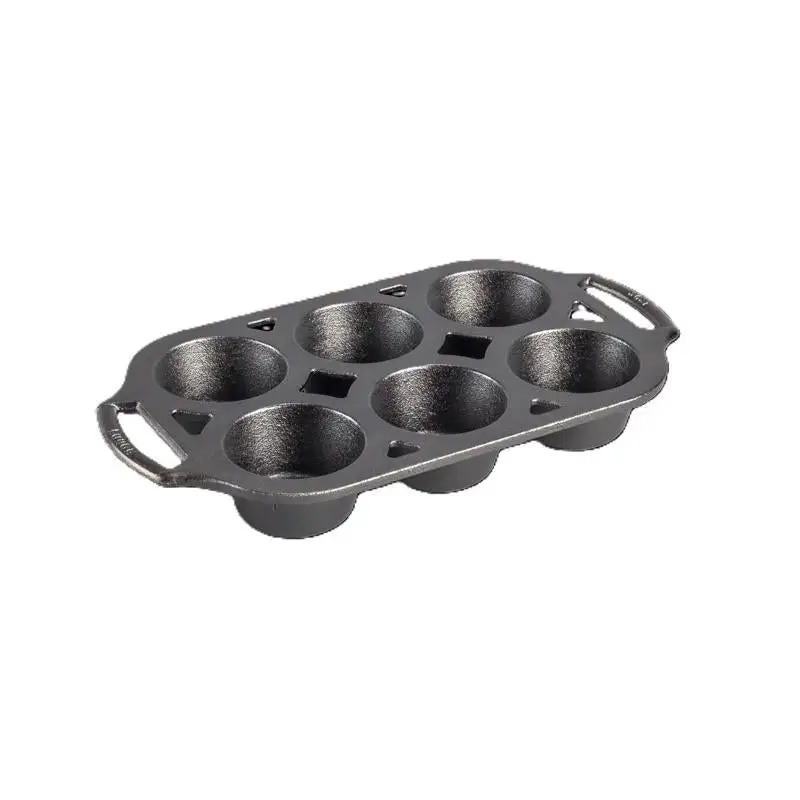 Lodge 7 Inch W X 13 Inch L Muffin Pan Gray Cast Iron